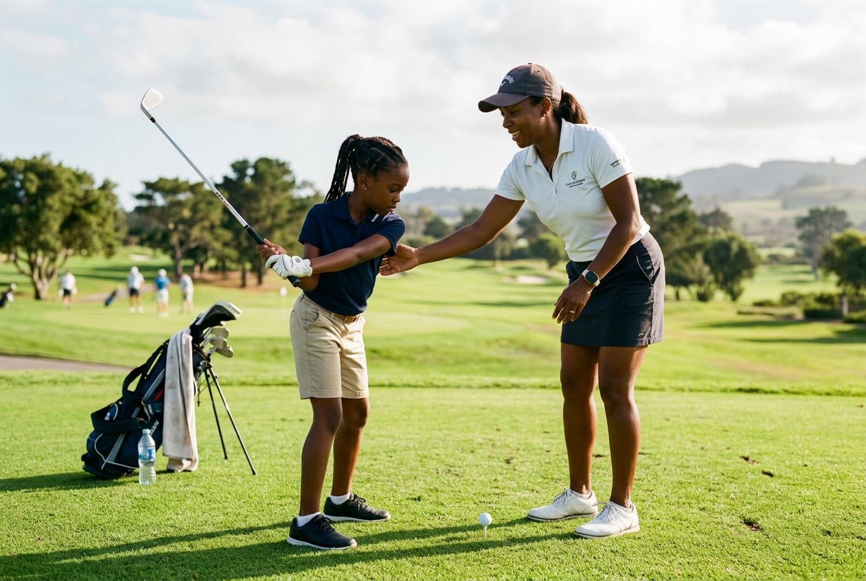 Golf athlete in action