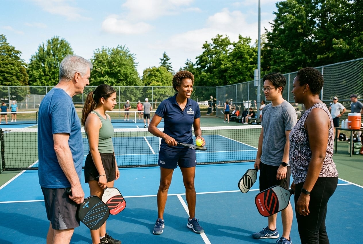 Pickleball athlete in action